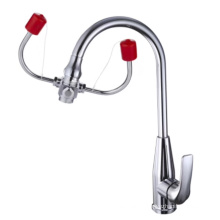 Supply Emergency eye wash connect faucet  double mouth 304 stainless steel eye wash Factory price